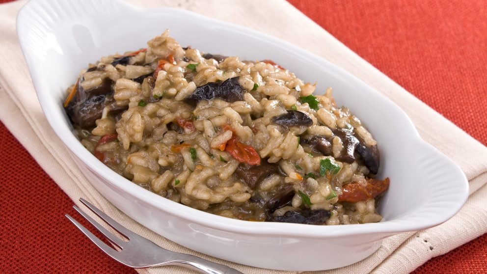 Receta de arroz con tomates secos y setas