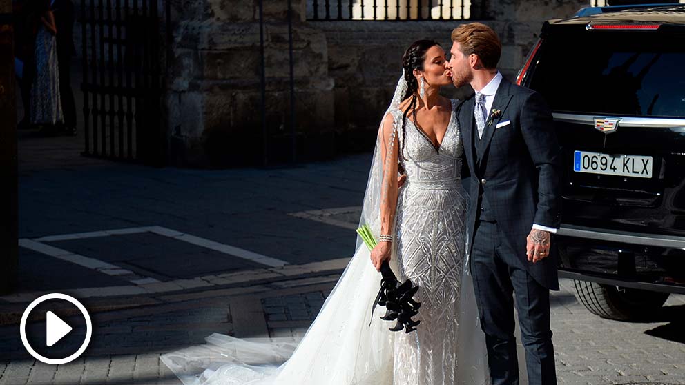 Sergio Ramos y Pilar Rubio ya son marido y mujer. (AFP)