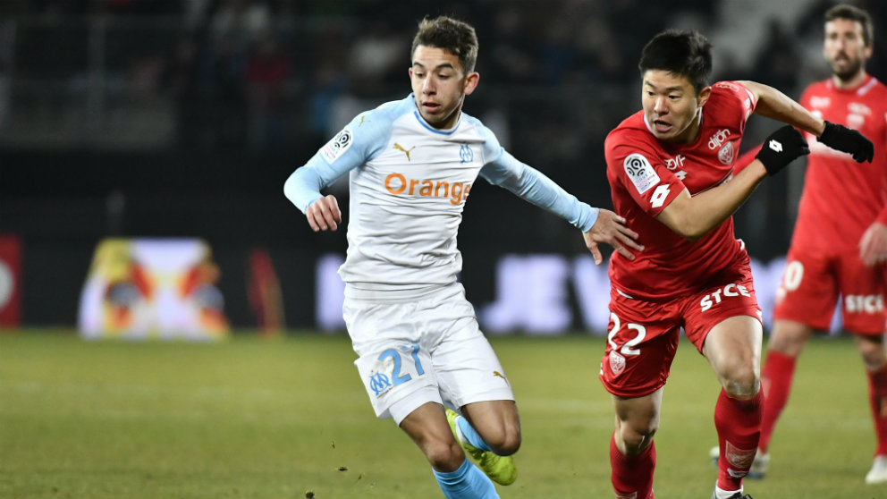 Maxime López en un partido contra el Dijon (AFP)