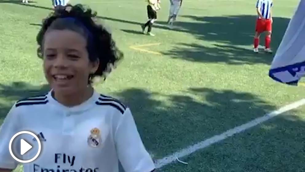 El hijo de Marcelo celebra un gol.