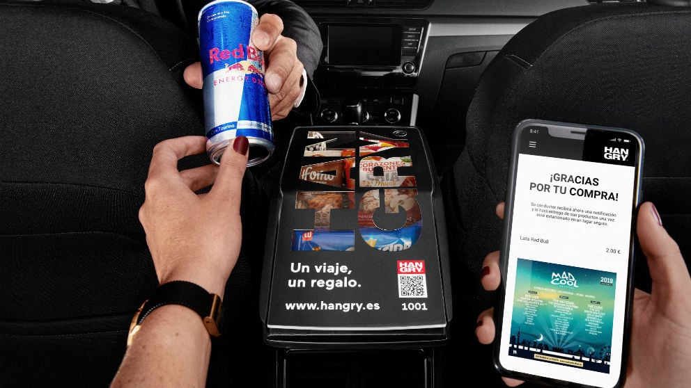 Productos para el consumo en los coches de Cabify (Foto: Hangry)