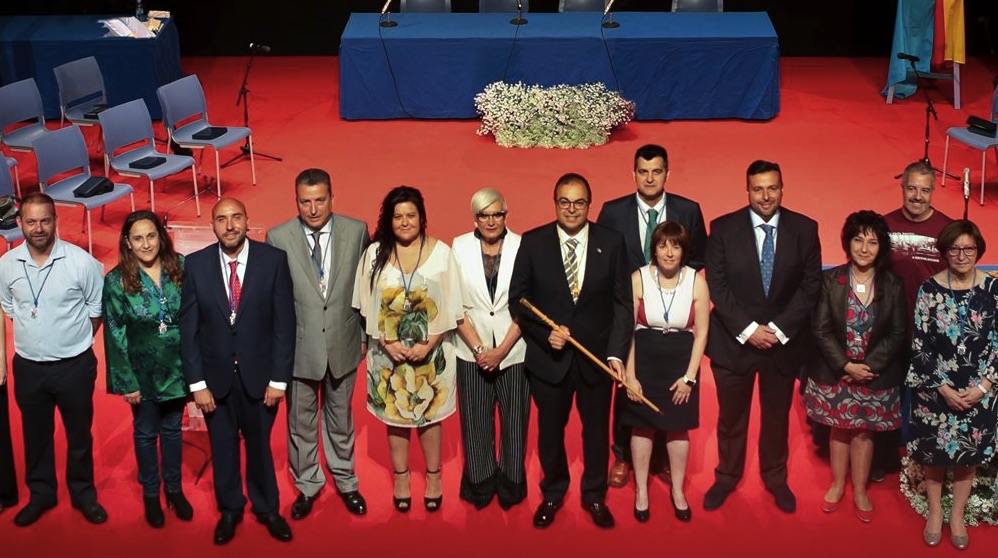 El alcalde de Leganés con los concejales de la nueva Corporación. (Foto. Ayuntamiento)