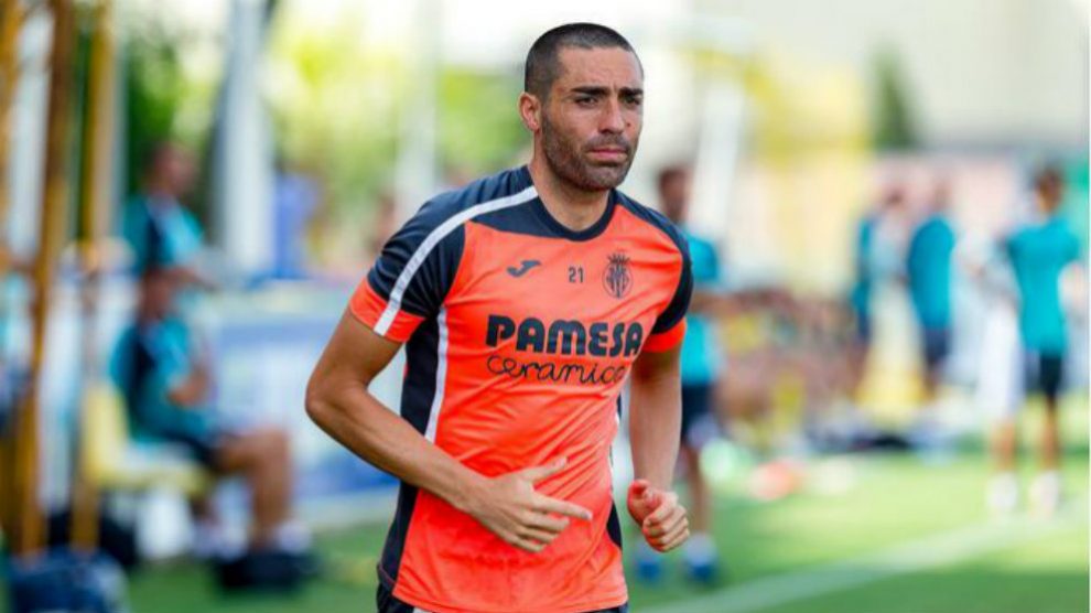 Bruno Soriano en un entrenamiento con el Villarreal (Villarreal Club de Fútbol)