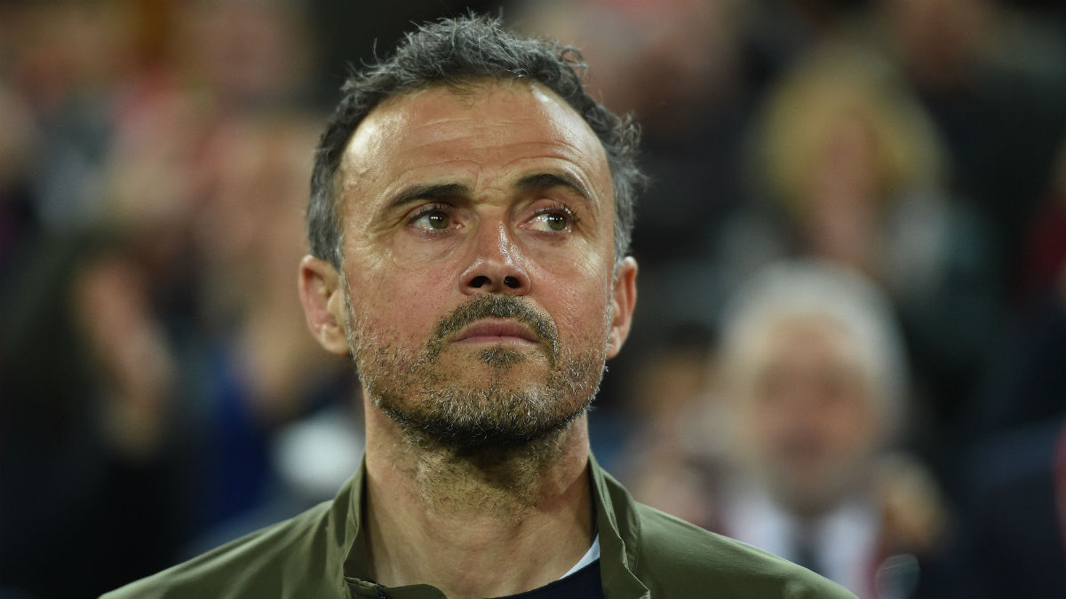 Luis Enrique Martínez, durante el último partido que dirigió como seleccionador, el España – Noruega (Getty).