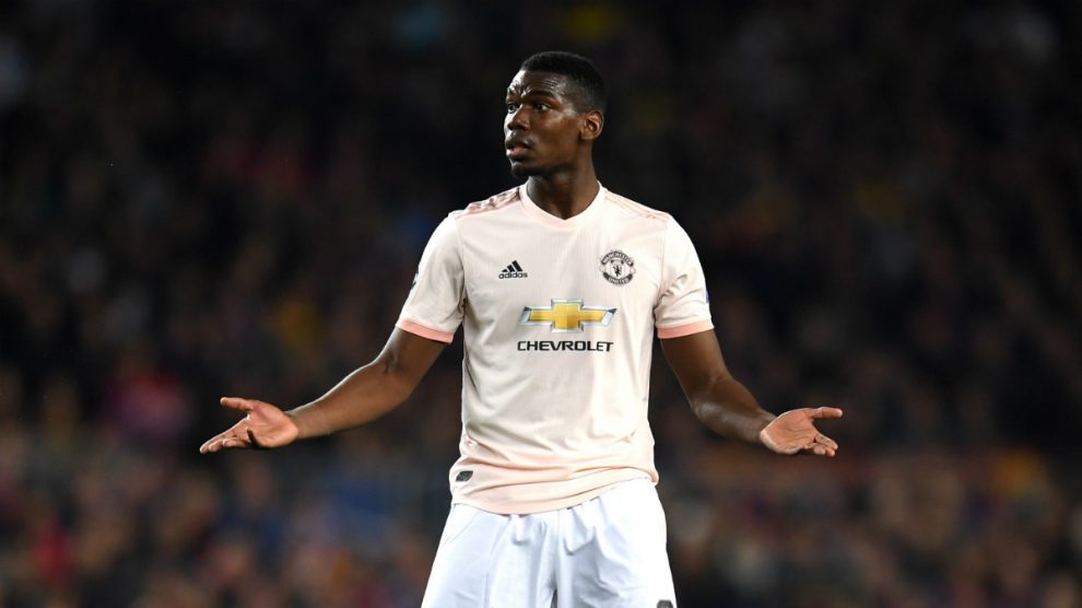 Paul Pogba, durante un partido con el Manchester United (Getty).