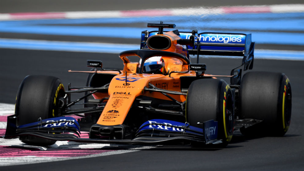 Carlos Sainz durante la clasificación del GP de Francia de Fórmula 1. (AFP)