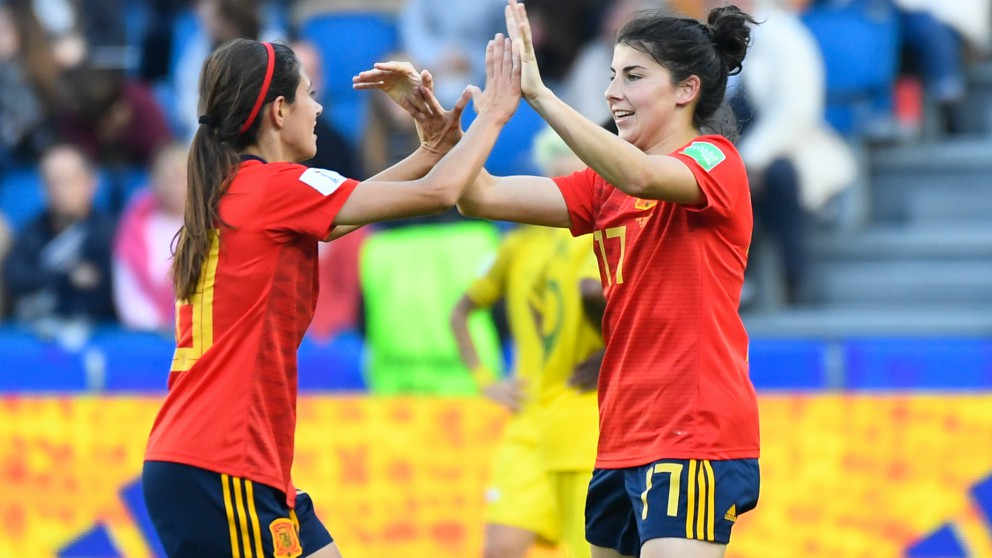 Las jugadoras de la selección española durante el pasado Mundial Femenino. (AFP)