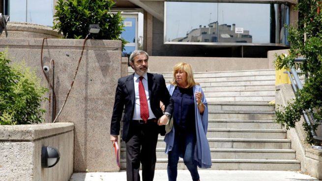 La aristócrata Cristina Ordovás Gómez-Jordana, viuda de Juan de Goyeneche, a su salida del juicio en la Audiencia Provincial de Madrid @EFE