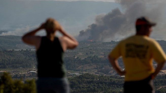 Incendio en la Ribera del Ebro. Foto: EFE