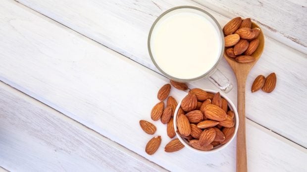 budín con leche de almendras