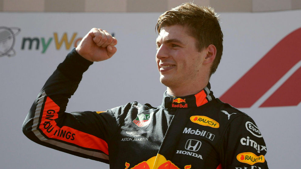 Max Verstappen celebra su triunfo en el Gran Premio de Austria de Fórmula 1. (AFP)