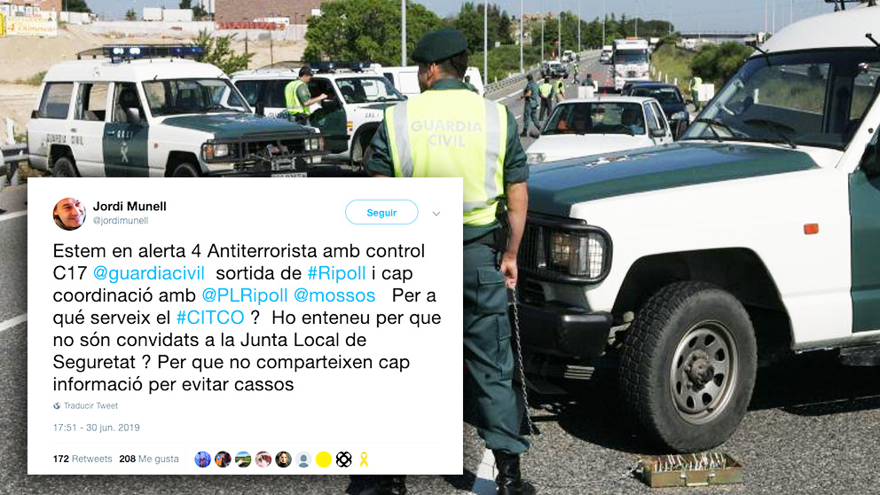 Control antiterrorista de la Guardia Civil.