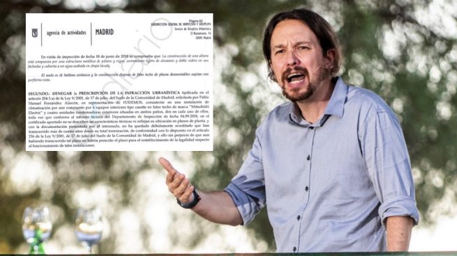 Pablo Iglesias y el informe municipal. (Foto. Podemos)