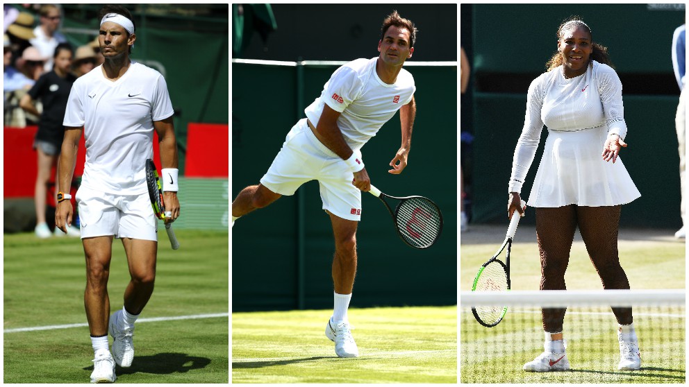 Rafael Nadal, Roger Federer y Serena Willliams. (Getty)