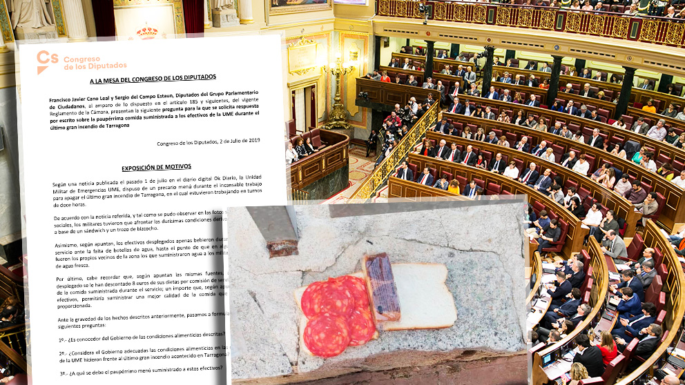 La oposición lleva al Congreso la noticia de OKDIARIO sobre la comida de la UME.