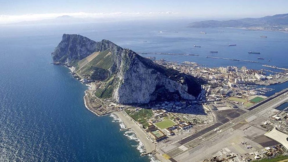 Imagen aérea del Peñón de Gibraltar, donde se detectó el primer caso de la nueva cepa británica en la Península.