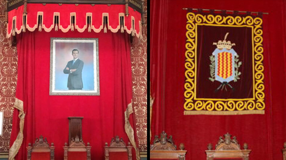 El retrato del Rey Felipe VI que ha sido retirado por el nuevo alcalde de ERC en Tarragona.