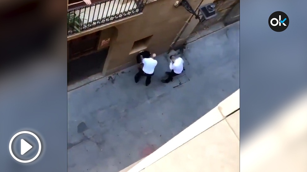 Agresión a un vigilante de seguridad en Barcelona.