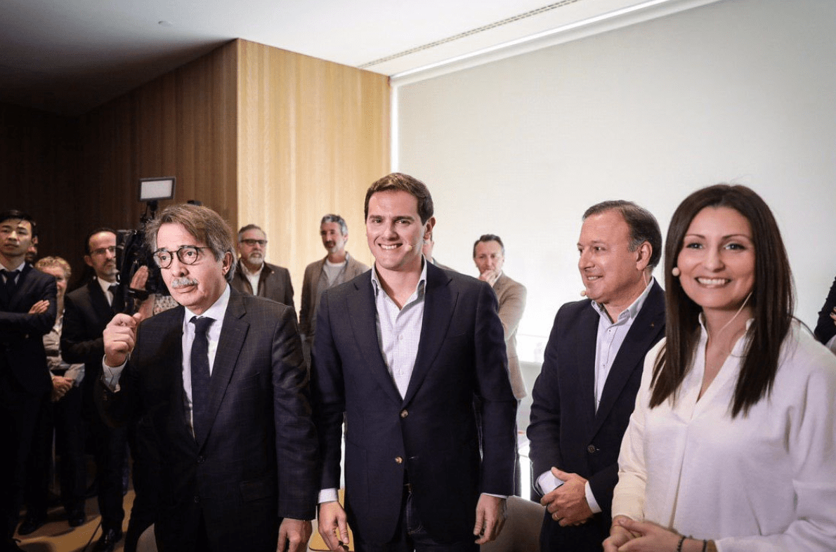 Xavier Pericay con Albert Rivera y Lorena Roldán @Getty