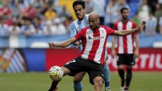 Mikel Rico en un partido contra el Málaga (Sociedad Deportiva Huesca)