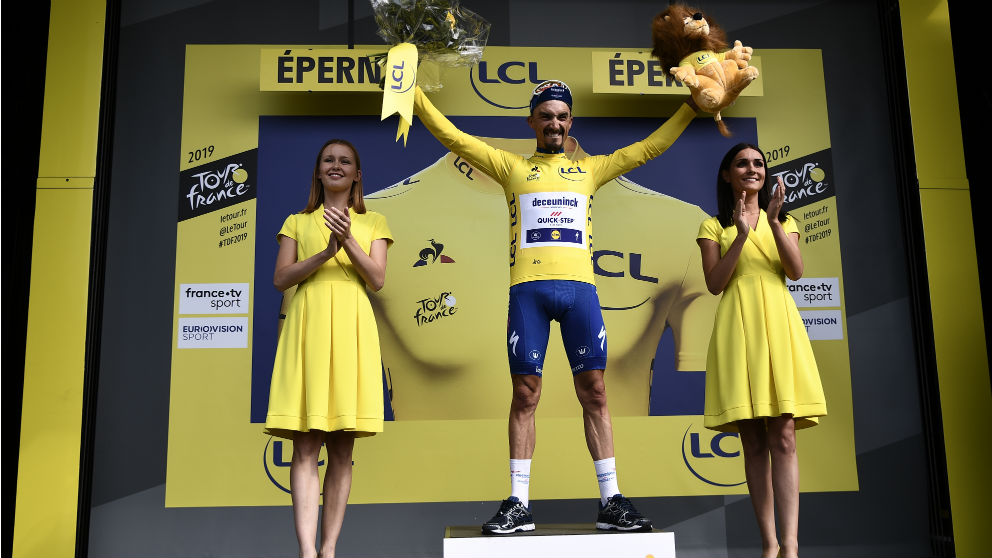 Julian Alaphilippe, líder de la clasificación de general del Tour de Francia. (AFP)