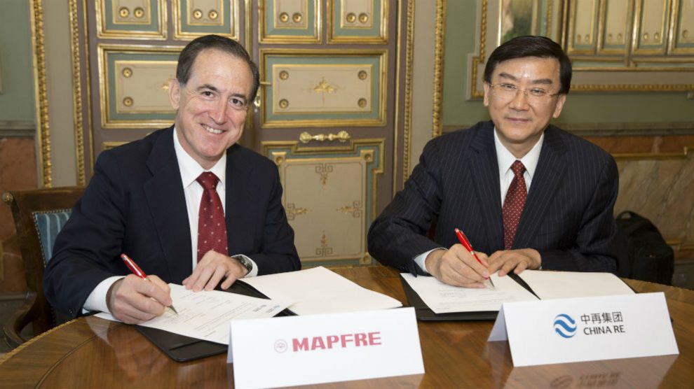 Mapfre y China Re firman un acuerdo para asegurar infraestructuras en la Nueva Ruta de la Seda en China (Foto: Mapfre)