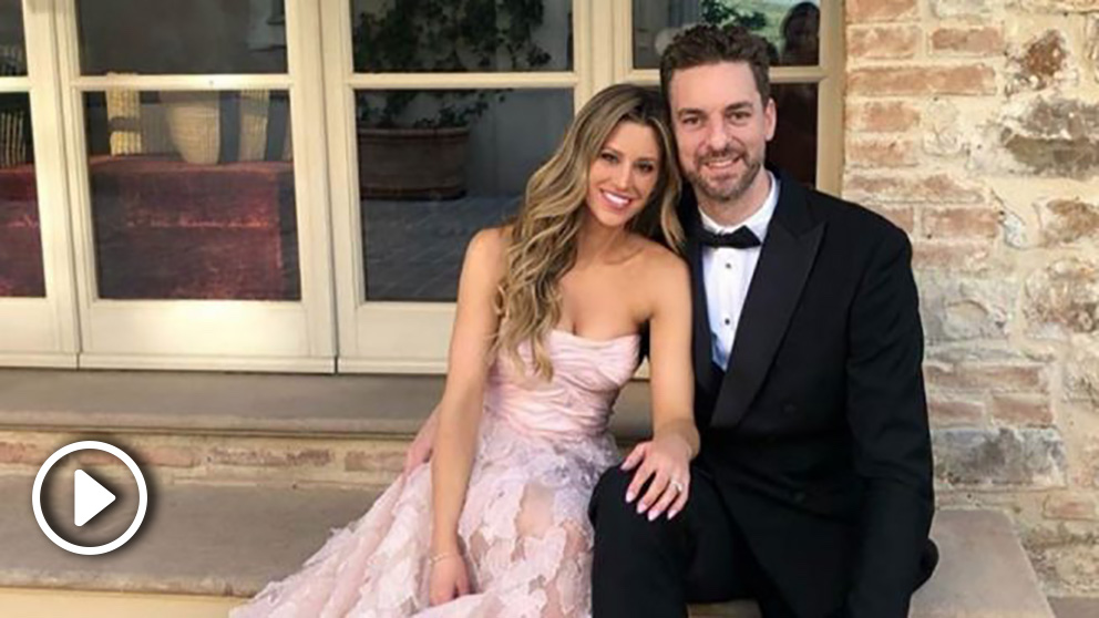 Pau Gasol, junto a su prometida en una boda reciente. (Instagram)