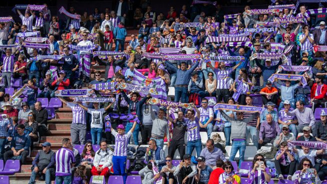 La afición del Valladolid en el Estadio José Zorrilla