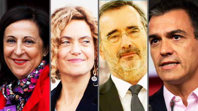 Margarita Robles, Meritxell Batet, Juan Cruz y Pedro Sánchez