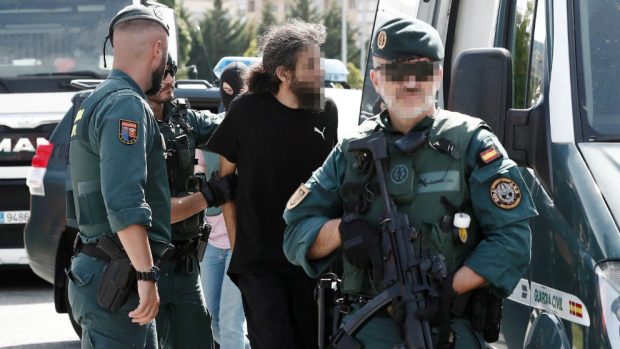 Momento de la detención del Yihadista en Pamplona.