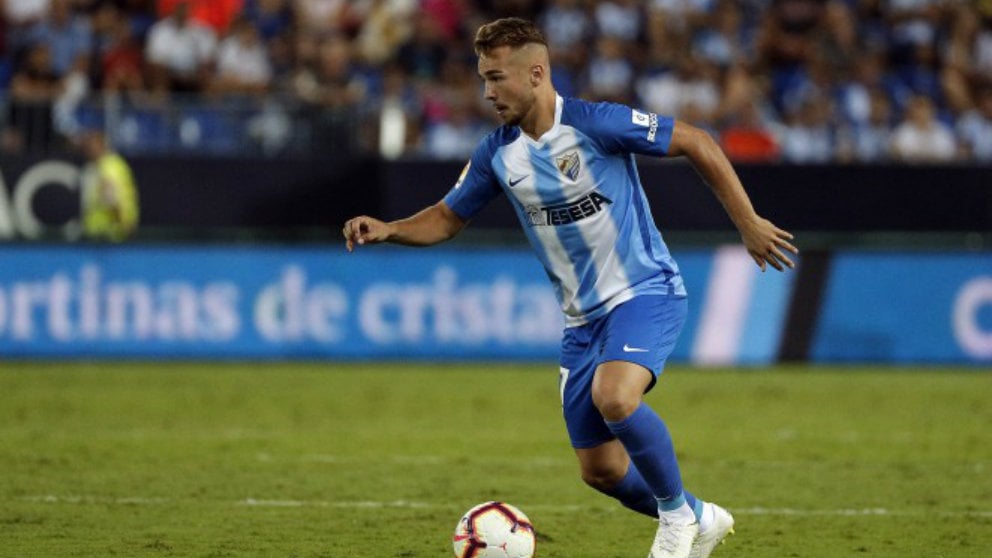 Javi Ontiveros con el Málaga (Málaga Club de Fútbol)