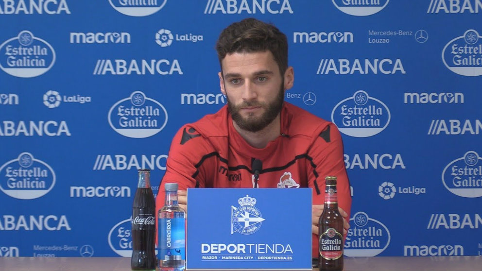 Domingos Duarte en una rueda de prensa con el Deportivo (RCDeportivo)