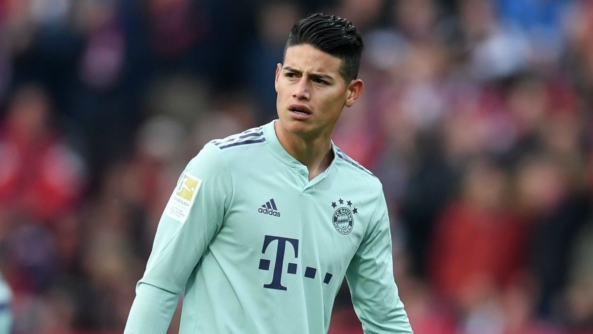 James Rodríguez, en uno de sus últimos partidos con el Bayern (AFP).