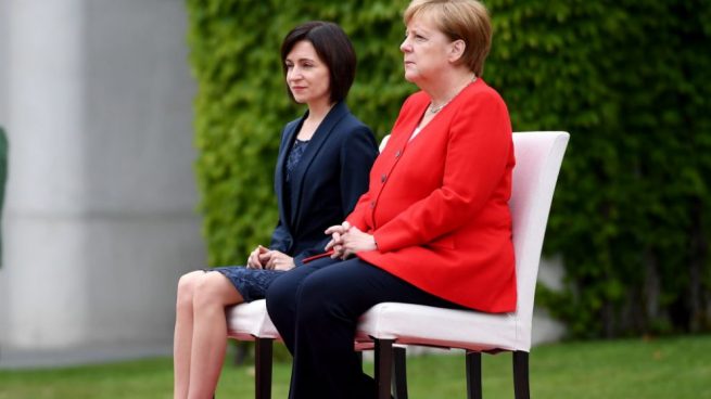 Angela Merkel, canciller alemana con la primera ministra de Moldavia @Getty