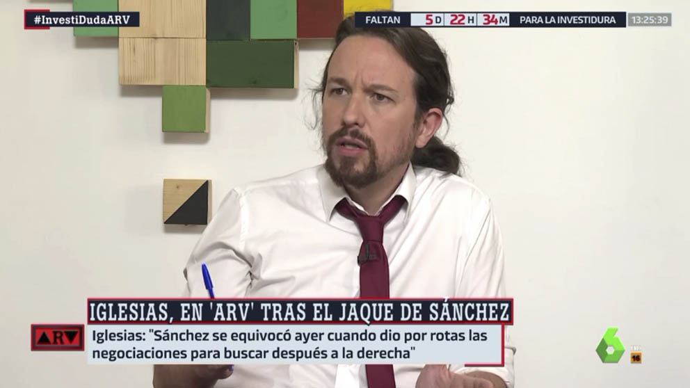 Pablo Iglesias en la entrevista de La Sexta