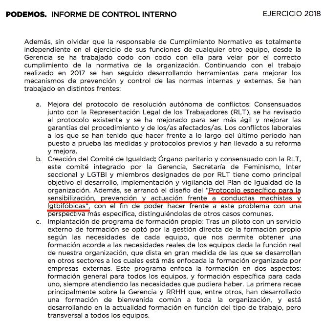Informe de control interno de Podemos. (Clic para ampliar)