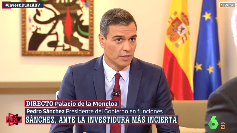 Pedro Sánchez durante su entrevista en ‘Al Rojo Vivo’ de La Sexta