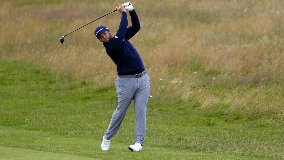 Jon Rham, durante un golpe en el Open Británico. (Getty)