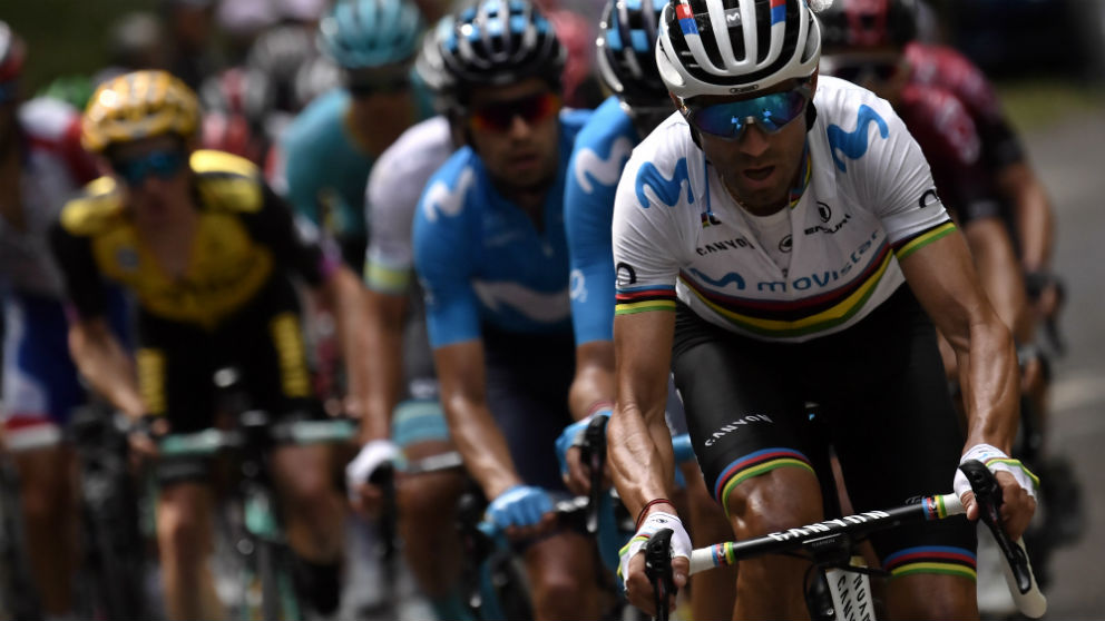 Alejandro Valverde durante una etapa del Tour de Francia. (AFP)