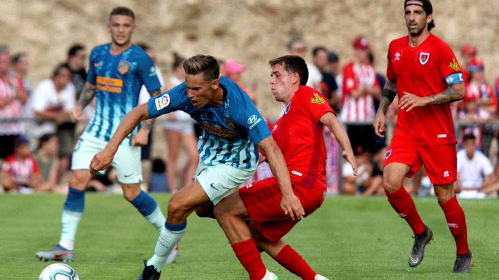 Marcos Llorente durante una acción del Numancia – Atlético. (EFE)
