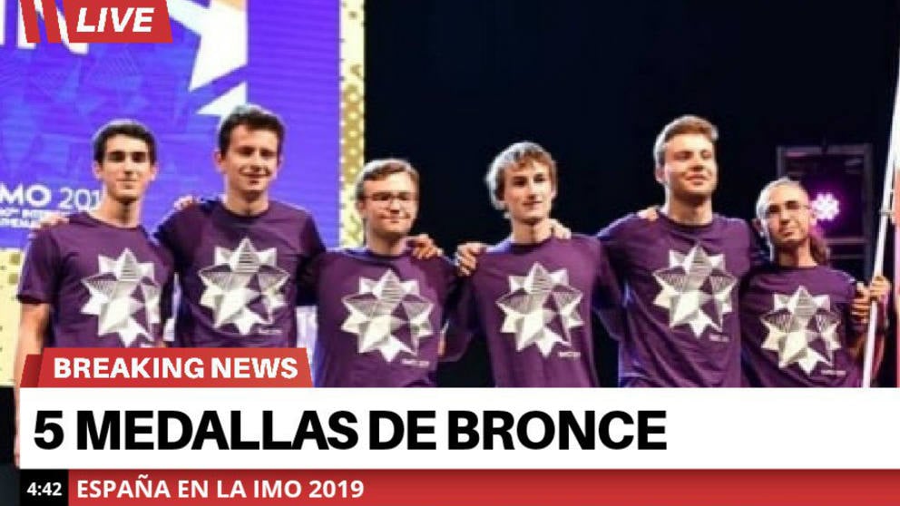 Los premiados en la Olimpiada Internacinal de Matemáticas de 2019. (@asfamesval)