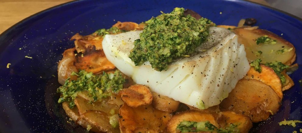 Bacalao al horno con verduras dieta