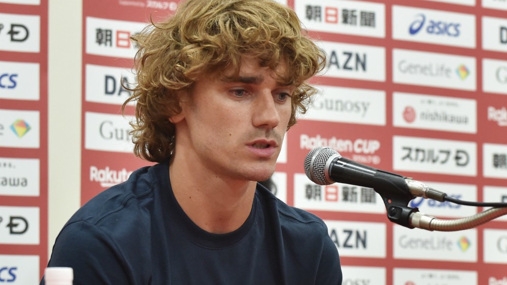 Antoine Griezmann en rueda de prensa. (AFP)