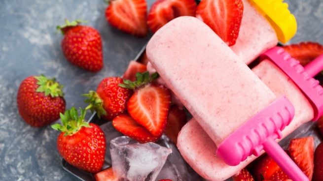 Receta de helado vegano de plátano y fresas