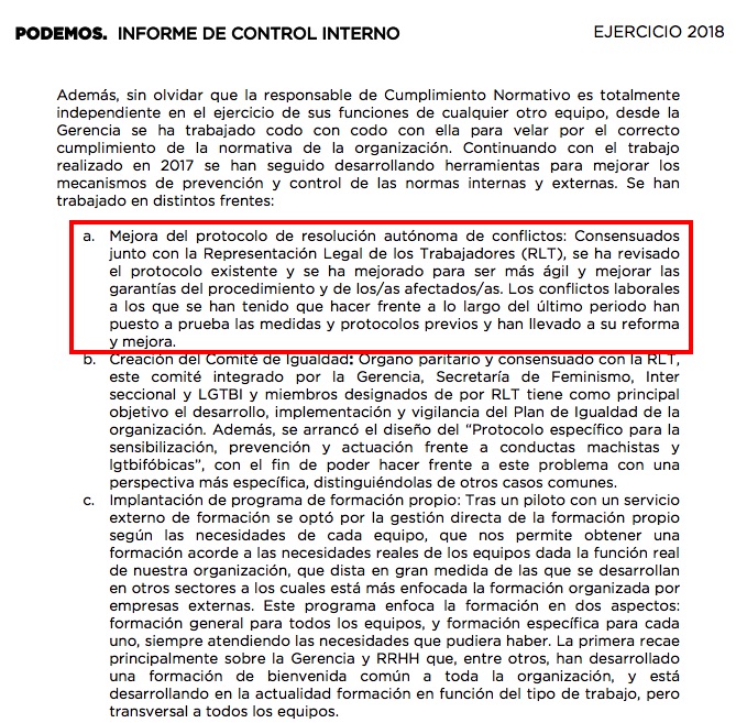 Informe de control interno de Podemos. (Clic para ampliar)