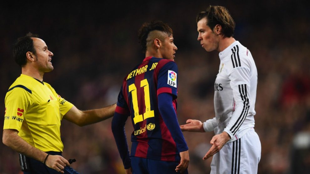 Neymar y Bale durante un Clásico. (Getty)