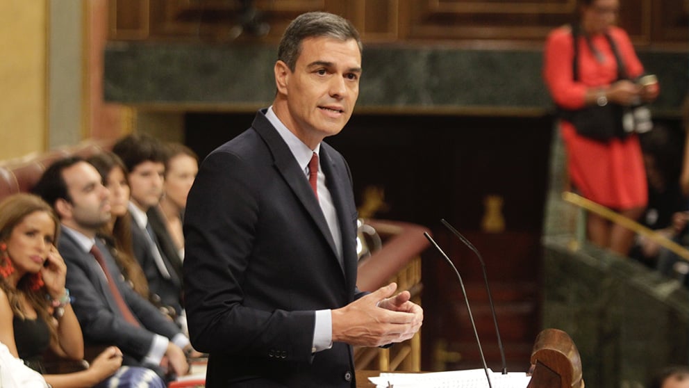 Pedro Sánchez, en su debate de investidura.