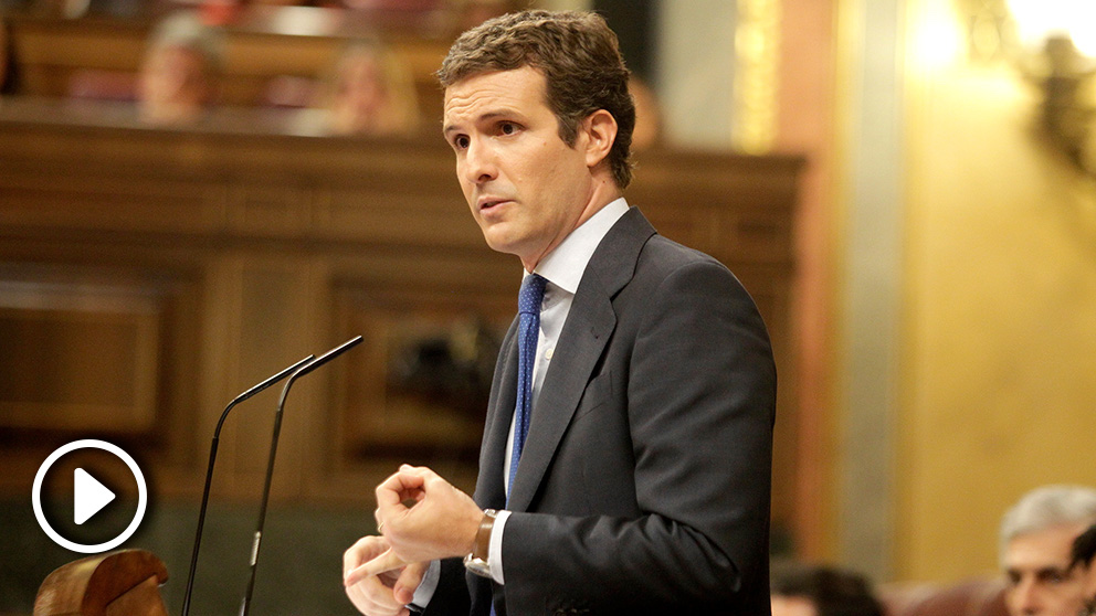 Pablo Casado durante la sesión de investidura. (Foto: Francisco Toledo/Okdiario)