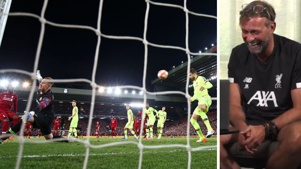 El-Liverpool-ha-compartido-un-vídeo-en-el-que-Klopp-se-parte-de-risa-al-revivir-el-gol-de-la-remontada-al-Barcelona