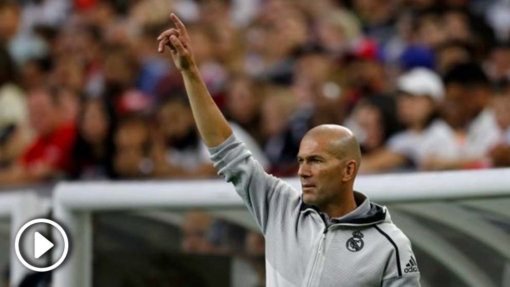 Zidane, durante el Bayern – Real Madrid. (AFP)